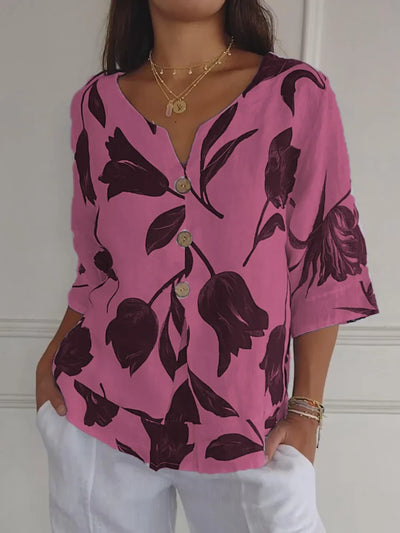 Dana™ - Printed V-Neck Tunic Top (50% OFF)