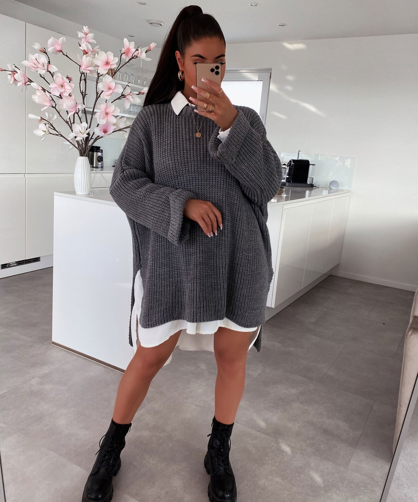 Oversize Pullover Elsa Dark Grey