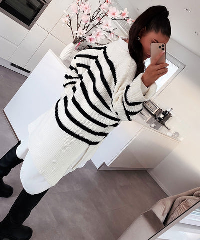 Oversize Sweater Elsa Stripes White