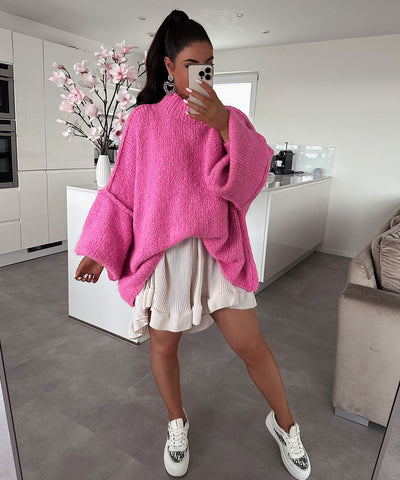 Oversized sweater Nata Fuchsia Pink