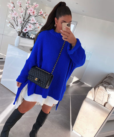 Oversize sweater Elsa royal blue