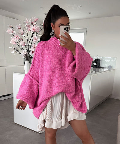 Oversized sweater Nata Fuchsia Pink