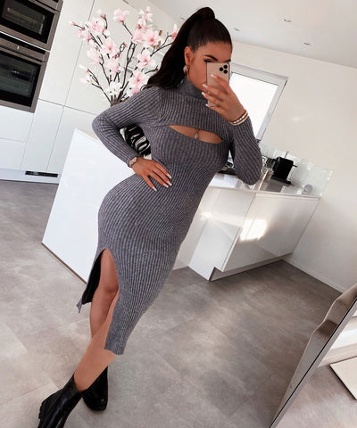 Knitted Dress Leyre Dark Grey