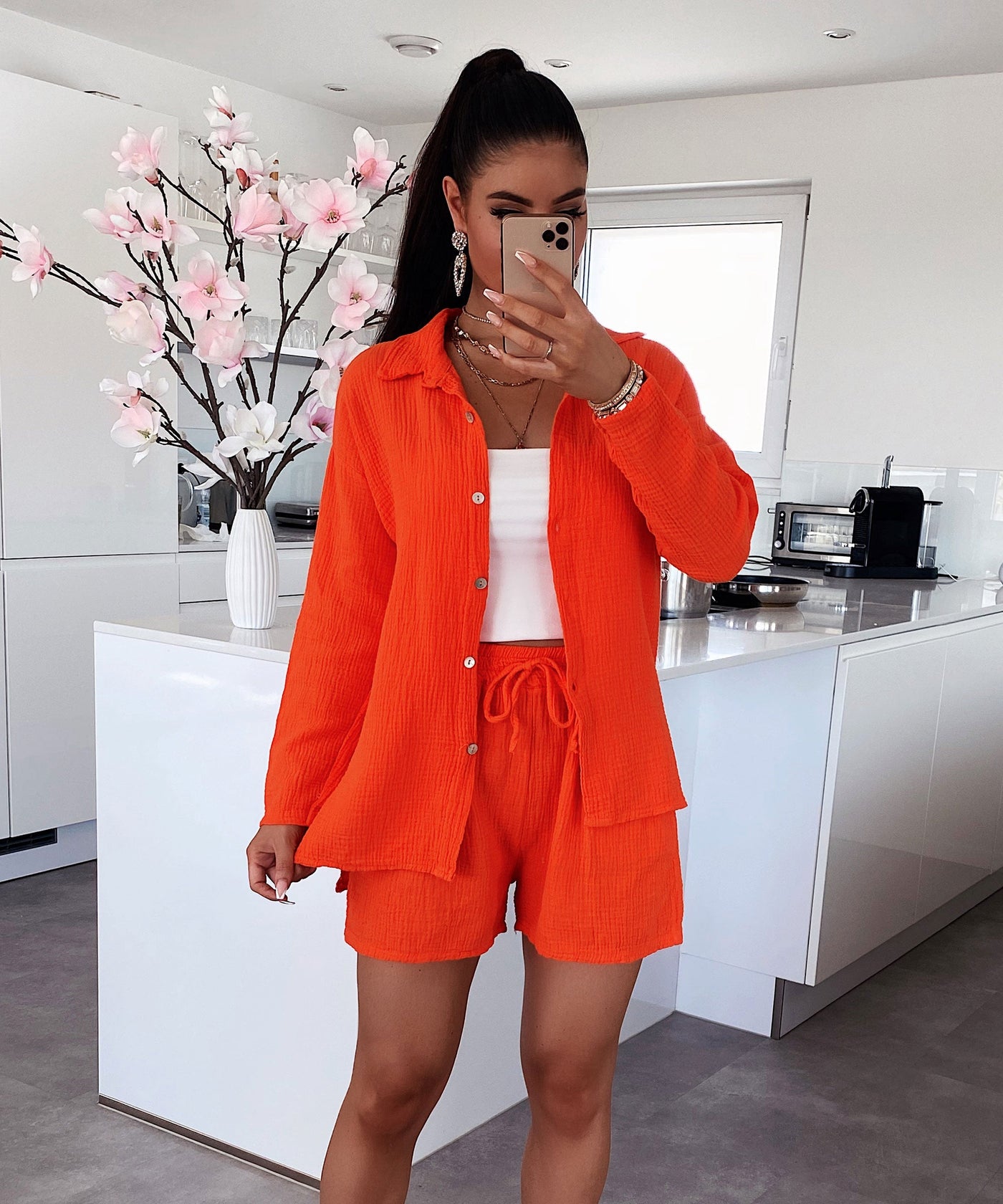 Muslin Set Lia Neon Orange