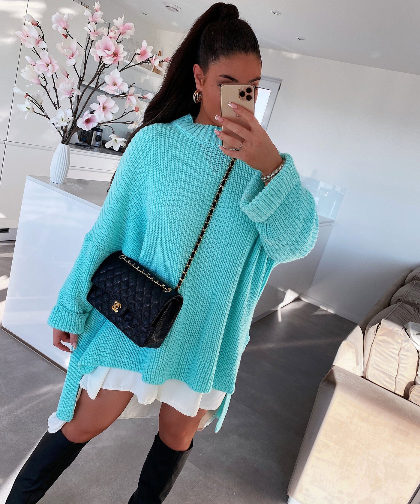 Oversize Pullover Elsa Turquoise