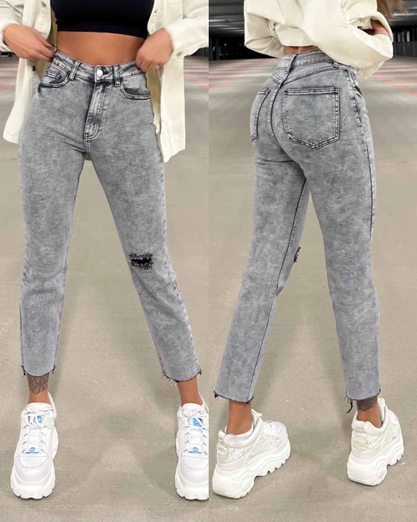 Mum Jeans Braelyn Grey