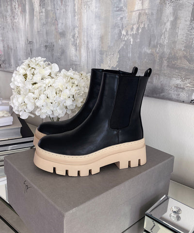 Chelsea Boots Nora Short Black Beige