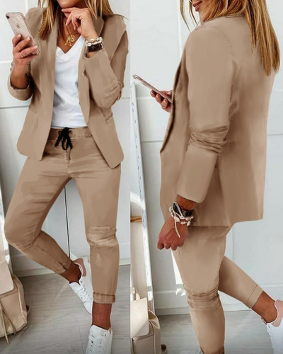 Anna™ - Drawstring Pants and Blazer Coat Set (50% OFF)