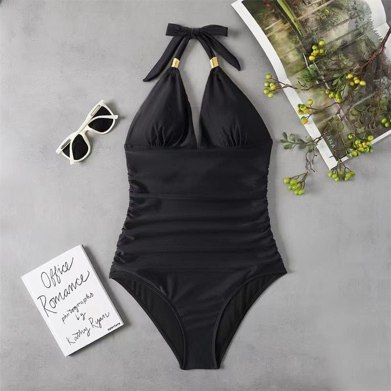 Modioza Deep V-Neck Swimsuit