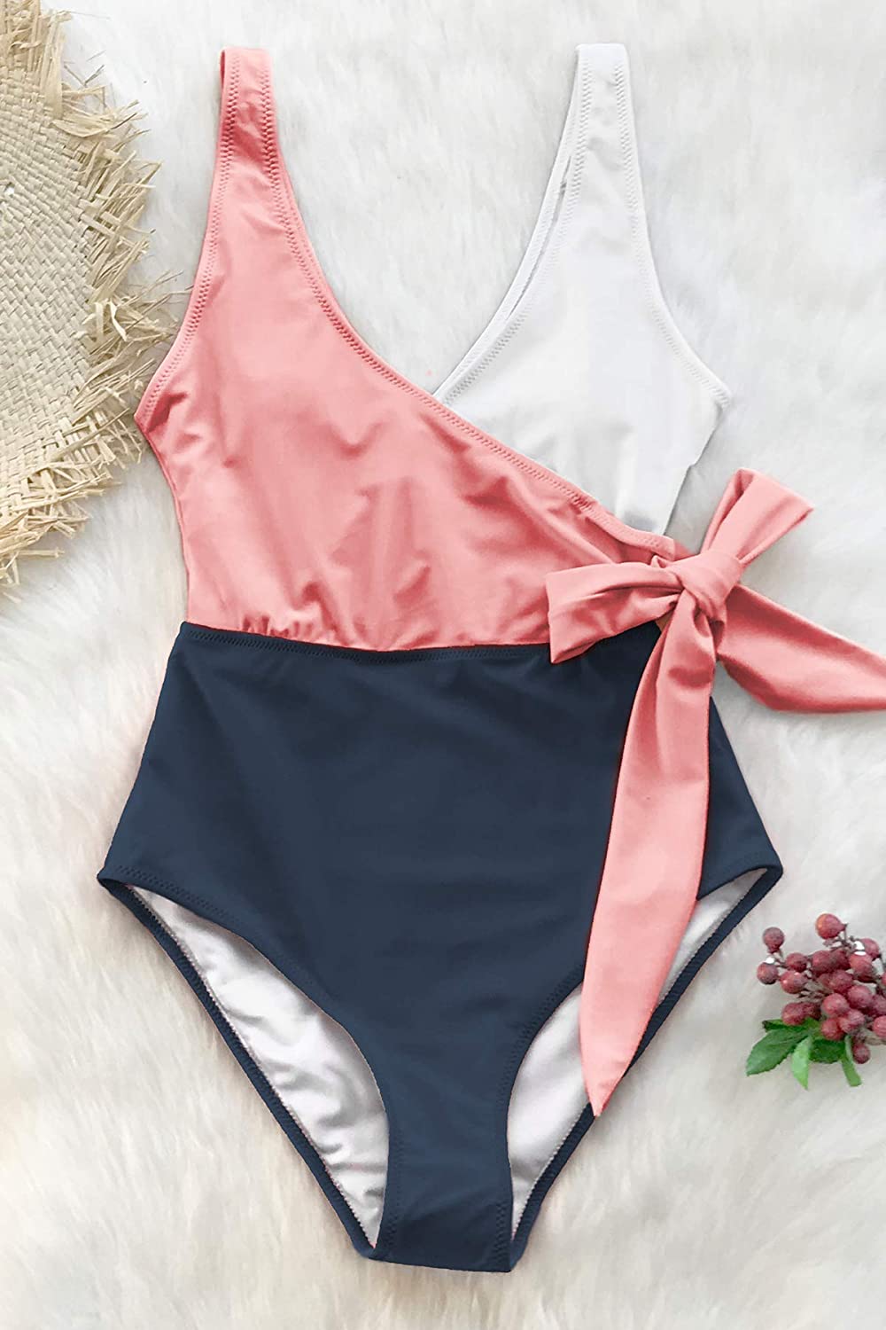 Modioza Block Swimsuit with Tie