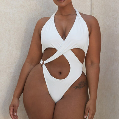 Modioza One-Piece Halter Swimsuit