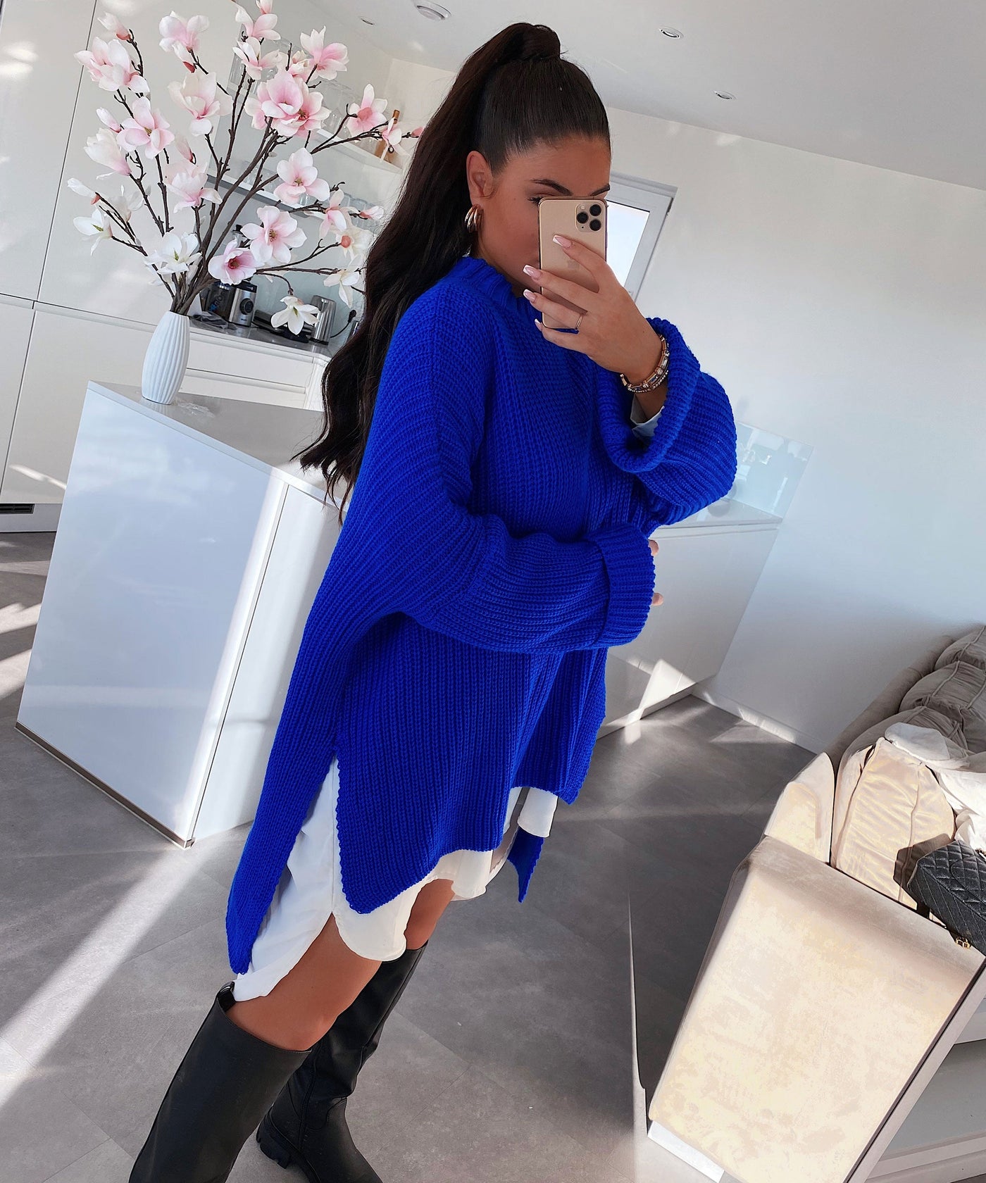 Oversize sweater Elsa royal blue