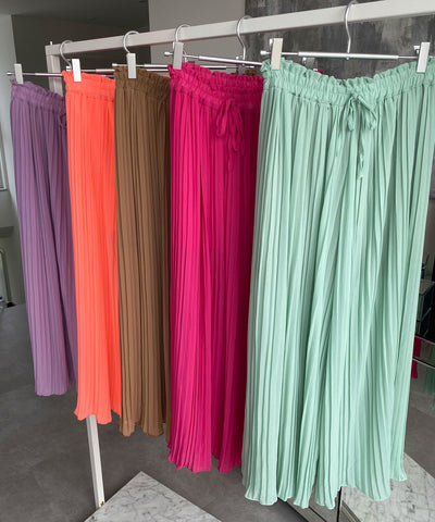 Pleated Pants Mira Neon Orange