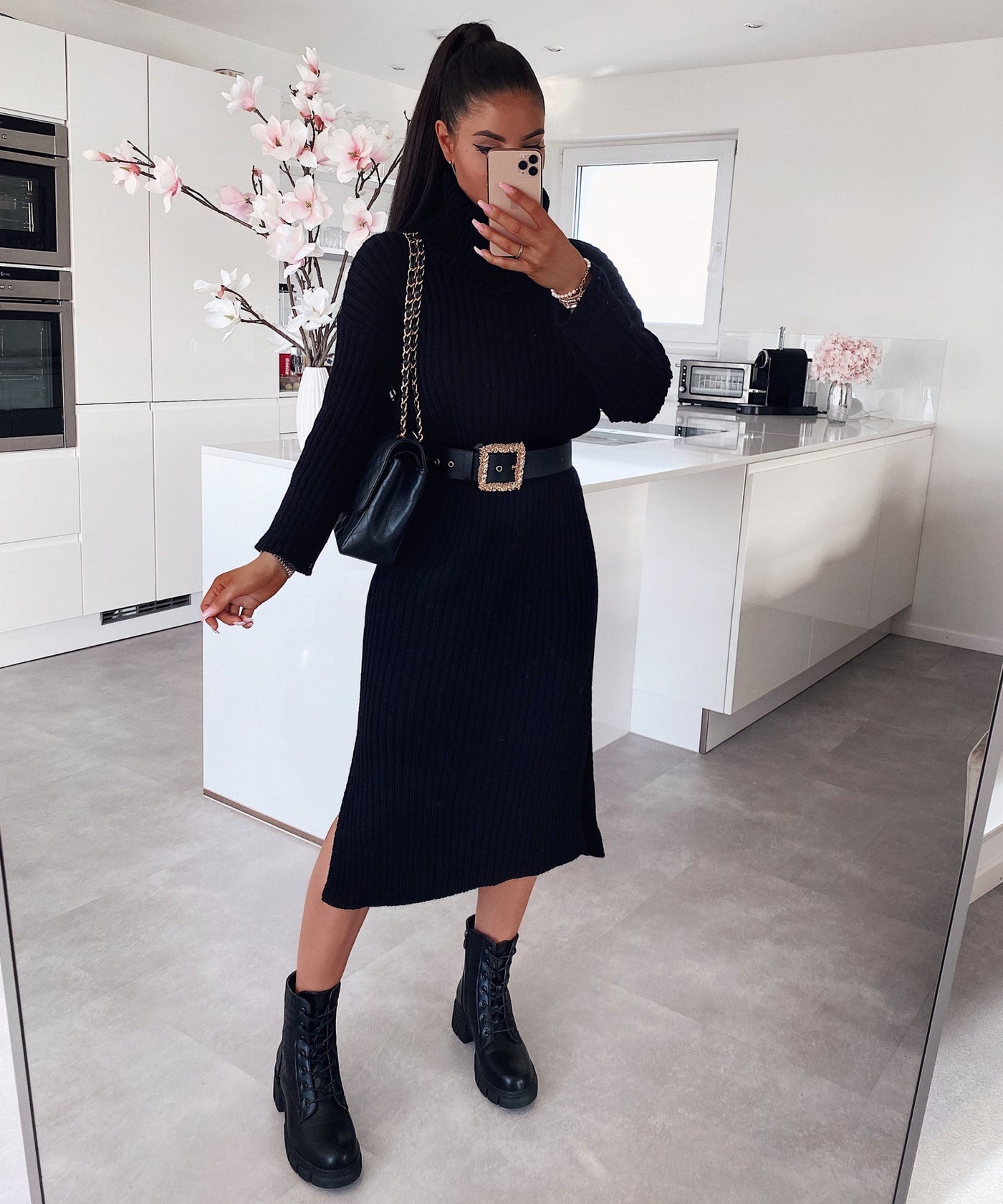 Knitted dress Rowan Black