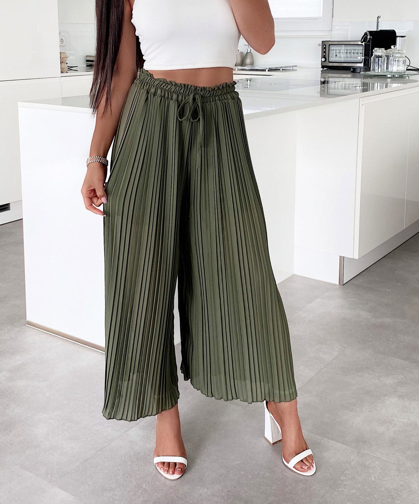 pleated pants Mira Khaki