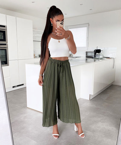 pleated pants Mira Khaki